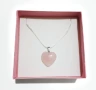 Ново Колие Сърце + Кутийка Розов кварц Подарък за жена момиче, снимка 2
