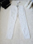 Дамски бял панталон с накъсан ефект , снимка 11