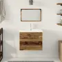 vidaXL Шкаф за мивка в баня 2 бр. Старо дърво 60 x 38,5 x 48 cm, снимка 4