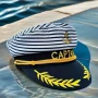 Нова капитанска шапка на райе Captain с Котва, снимка 2