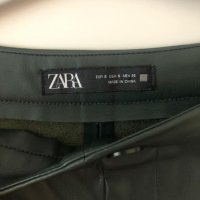 Zara зелен кожен панталон/клин, размер S, снимка 7 - Панталони - 44260367