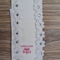Красиви бели презрамки за сутиен с цветя, снимка 2 - Бельо - 35770357