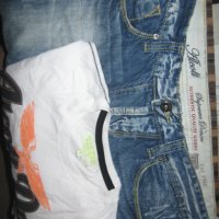 Къси дънки и тениска ALCOTT  мъжки,М, снимка 1 - Дънки - 41248256