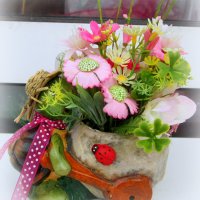 Костенурка с пролетни цветя, снимка 5 - Подаръци за рожден ден - 35966991