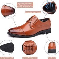 Мъжки официални обувки с връзки Brogues Derbys Oxford, 40, снимка 2 - Официални обувки - 44217960