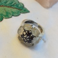 Прекрасен Сребърен Пръстен с Естествени Камъни, снимка 4 - Пръстени - 33850271