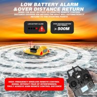 Лодка за захранка V020 GPS-40 точки най-новия модел фосфорна-неон! Батерия 12 000mAh

, снимка 13 - Стръв и захранки - 42009928