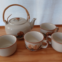 Китайски чайник с 4 чашки от 70г , снимка 2 - Сервизи - 44744722