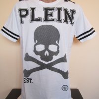 НОВА бяла памучна тениска PHILIPP PLEIN / Филип Плейн размер L, снимка 2 - Тениски - 41596118