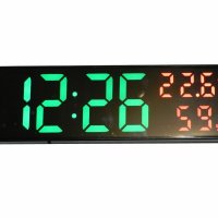 Цифров часовник, LED дисплей, термометър, снимка 1 - Стенни часовници - 41907863