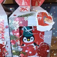Луксозни подаръчни коледни кутии с чорапи дамски детски мъжки кутия подарък коледа елха памук , снимка 9 - Коледни подаръци - 38276866