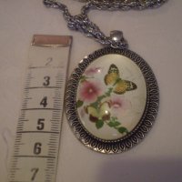 медальон винтидж стил пеперуда и цветя, снимка 6 - Антикварни и старинни предмети - 38849959