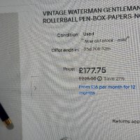 Waterman blue Gentleman Vintage Roler, снимка 4 - Антикварни и старинни предмети - 40953750