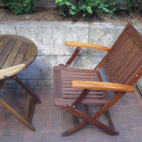  Градински мебели от тиково дърво- маса ,2бр. стол, снимка 3 - Градински мебели, декорация  - 44821202