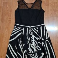 LILIYA разкошна черно-бяла рокля, размер L , снимка 2 - Рокли - 34253168