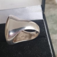 Масивен сребърен пръстен със седеф 925 проба , снимка 6 - Пръстени - 41736947