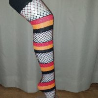 Дамски чорапи на мрежа  райе в различни цветове , снимка 3 - Бельо - 42459763