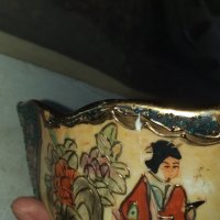 Стар порцелан Сатцума чиния - купичка, снимка 5 - Антикварни и старинни предмети - 34442642