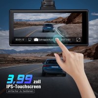 Dash Cam Car 3 Lens, 4K 2160P UHD Dash Cam, 3,99-инчов IPS сензорен екран с 64GB eMMC, WDR, инфрачер, снимка 3 - Аксесоари и консумативи - 40551514