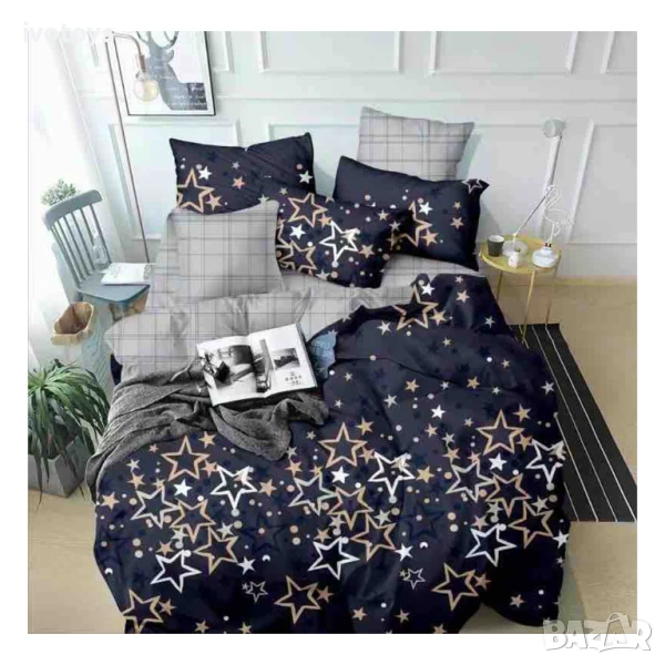 Двулицево спално бельо (размер за приста), 4 части - Модел WS15378, снимка 1