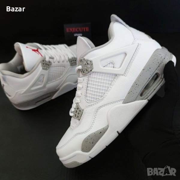 Nike Air Jordan 4 Retro White Oreo Нови Оригинални Обувки Размер 41 Номер Бели , снимка 1