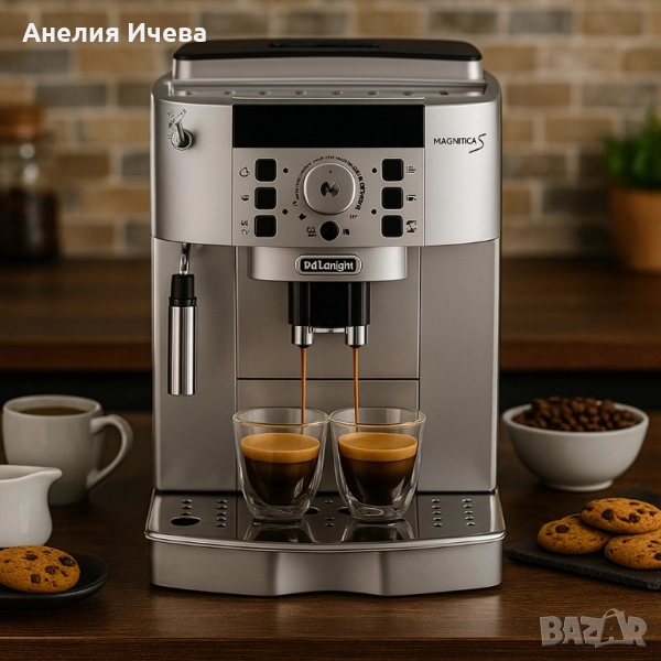 Кафеавтомат DELONGHI MAGNIFICA S 800.00 ml, 15.00 bar, ОПЦИЯ ЗА МЛЯНО КАФЕ, СИВ, снимка 1