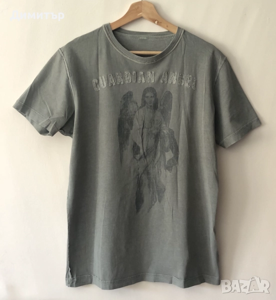 Мъжка сива тениска с принт, снимка 1