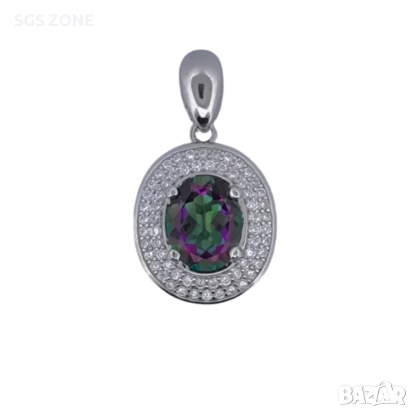 сребърна висулка с мистичен топаз, снимка 1