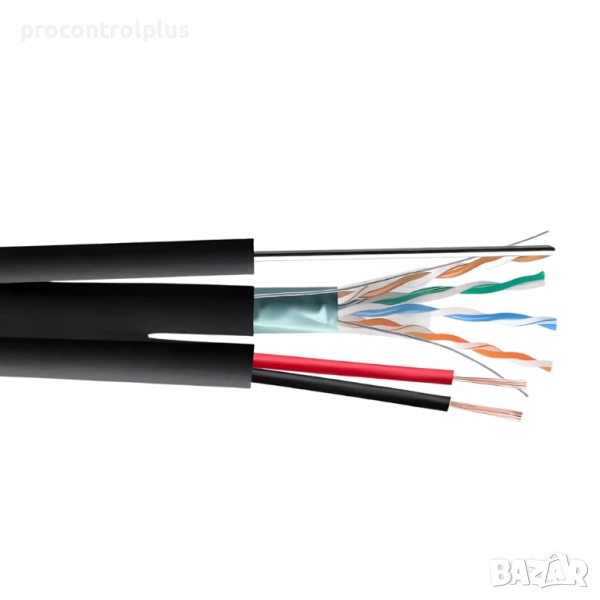 FTP/M Cat5e 24AWG Cu + 2x0,75mm CCA захранващи проводници, снимка 1