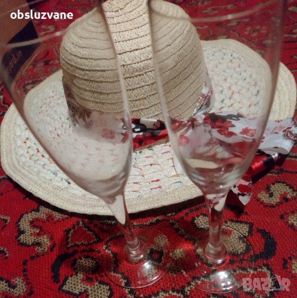 2 високи чаши за шампанско, снимка 1