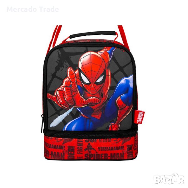 Чанта за храна Mercado Trade, За училище, За момчета, Спайдермен, Червен, снимка 1