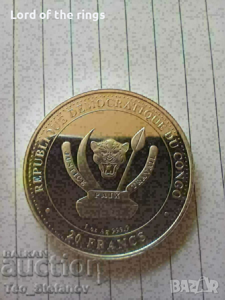 20 франка 2022 UNC Конго много рядка монета, снимка 1