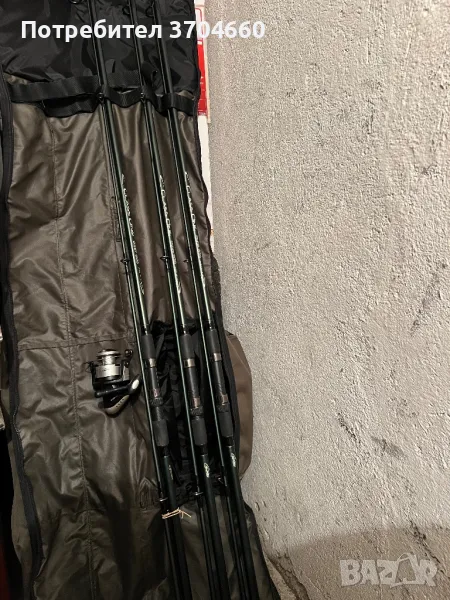 Комплект 3 пръчки 1 макара и калъф с три отделения, снимка 1