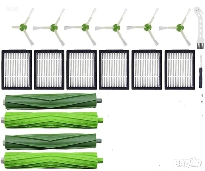 Комплект аксесоари за прахосмукачка , съвместим с iRobot Roomba Combo j7+, гумени четки, HEPA филтри, снимка 1