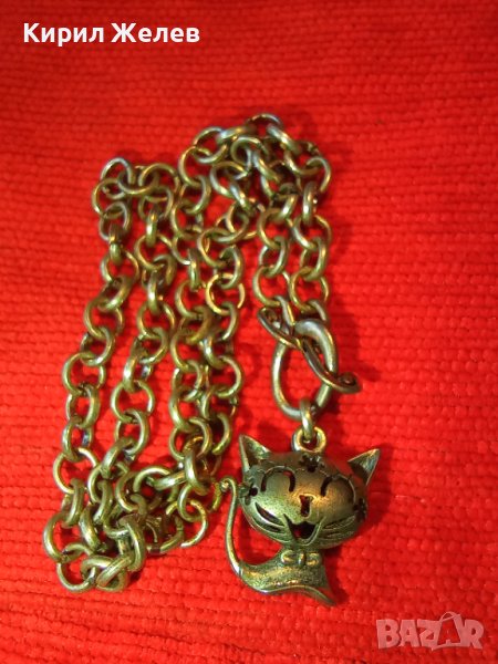 ПОСРЕБРЕНО КОТЕНЦЕ АЖУРЕН ВИНТИДЖ РЕТРО - АРТ ФИГУРАЛЕН МЕДАЛЬОН ПЕНДАНТ с ВЕРИЖКА 19125, снимка 1