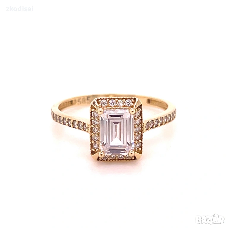 Златен дамски пръстен 2,30гр. размер:55 14кр. проба:585 модел:36336-1, снимка 1