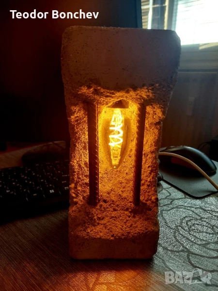 Бетонна АРТ лампа, снимка 1