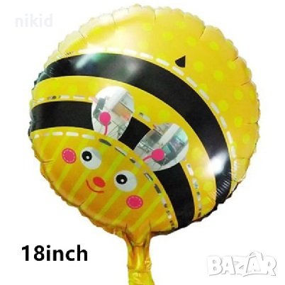 Пчела Пчеличка кръгъл балон фолио фолиев хелий или въздух парти рожден ден, снимка 1