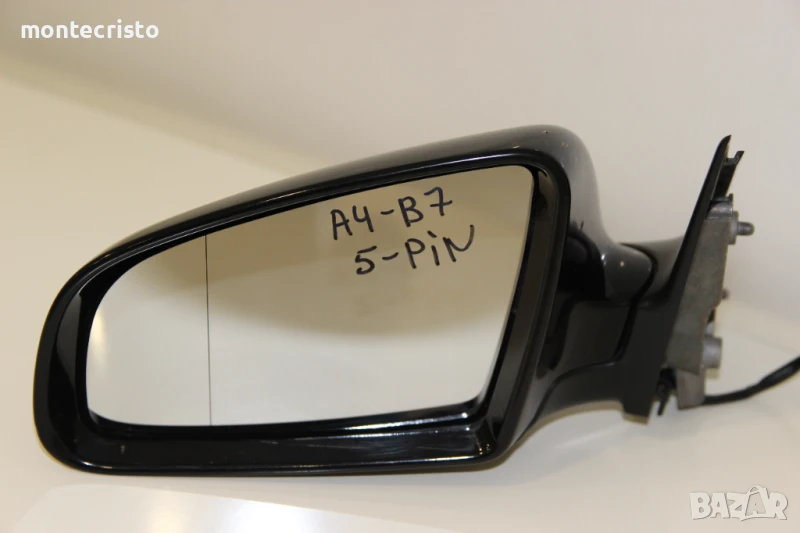 Ляво огледало Audi A4 B7 (2004-2007г.) 5 пина / Черно Черен / 8E1858531Q, снимка 1