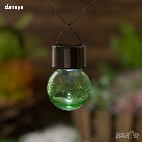 3826 Градинска соларна лампа Light bulb green, снимка 1