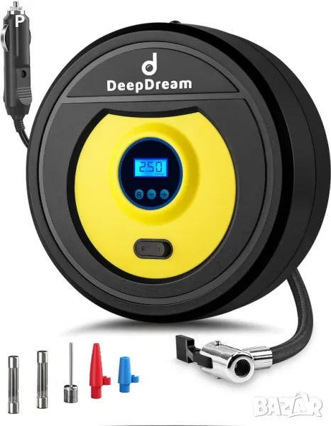 Компресор за помпене на гуми с LCD дисплей, снимка 1