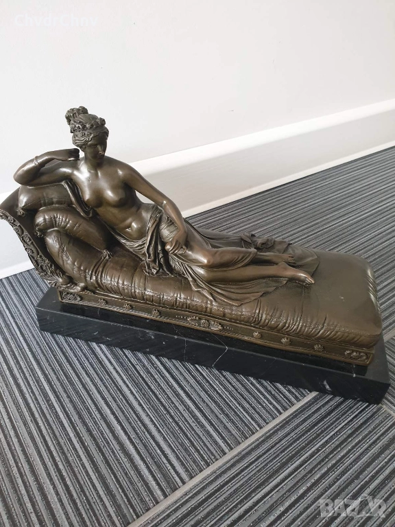 30см-8кг Canova статуетка/еротика/италианска бронзова скулптура/фигура Мария Полин Бонапарт-Венера, снимка 1