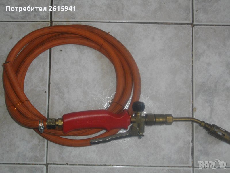 Газова горелка ROTHENBERGER 375мм с маркуч 3,0 м и контактна дюза за точково нагряване, снимка 1