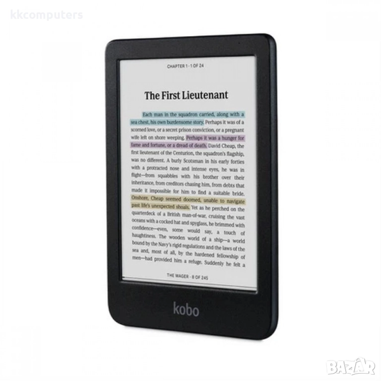 Kobo Clara Colour Четец за е-книги- 6" цветен E-Ink дисплей, 16GB, водоустойчив, черен, снимка 1