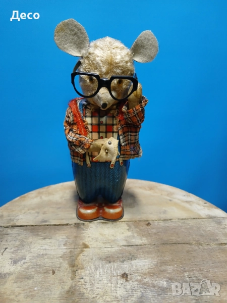 Стара Японска ламаринена играчка мишка с ключе., снимка 1