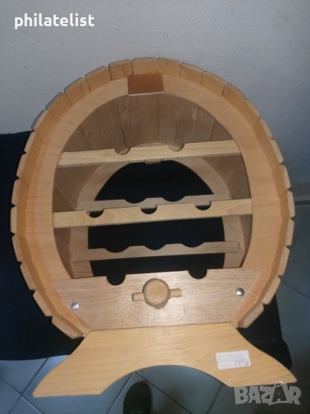 ДЪРВЕНА ПОСТАВКА ЗА БУТИЛКИ С КАНЕЛКА, снимка 1