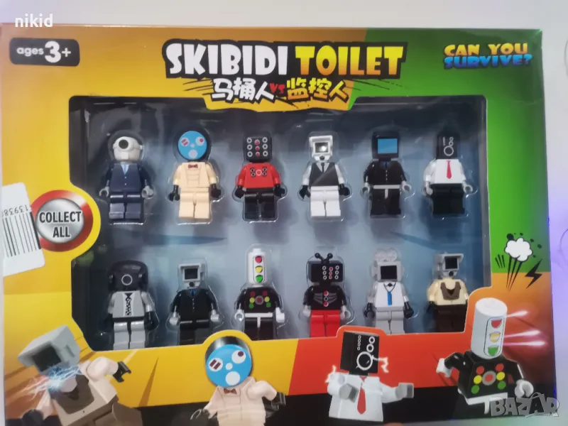 12 фигурки за Лего конструктор Skibidi Toilet Скибиди Тойлет vs за игра украса на торта пластмасови, снимка 1