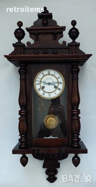 Старинен стенен часовник Friedrich Mauthe, начало на XX век, снимка 1
