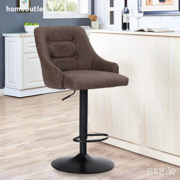 ПРОМОЦИЯ Бар стол с комфортна облегалка и регулируема височина IF045, снимка 1