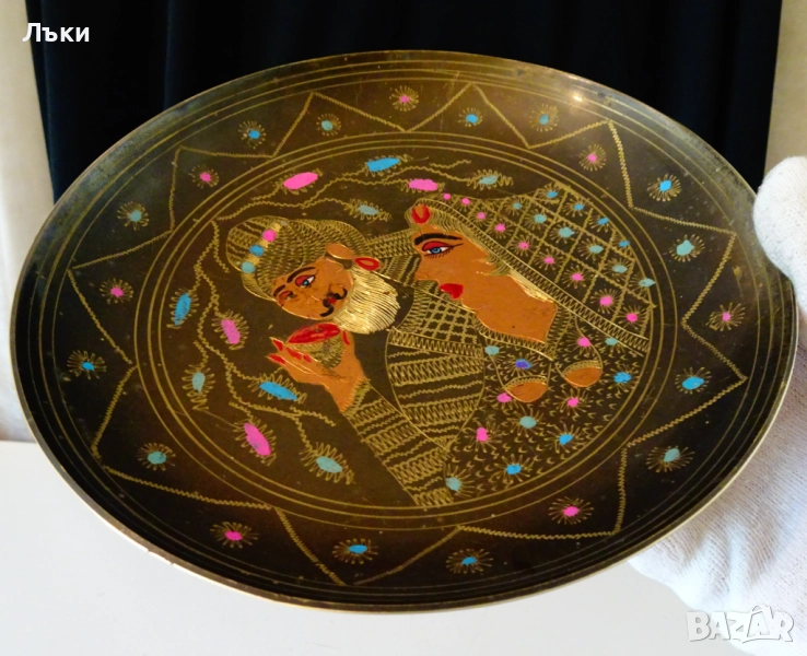 Бронзова фруктиера,купа Крал и Кралица,пано,семейство,сватба. , снимка 1